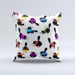 image-Cute Fashion Cats Ink-Fuzed Decorative Throw Pillow