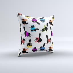 image-Cute Fashion Cats Ink-Fuzed Decorative Throw Pillow