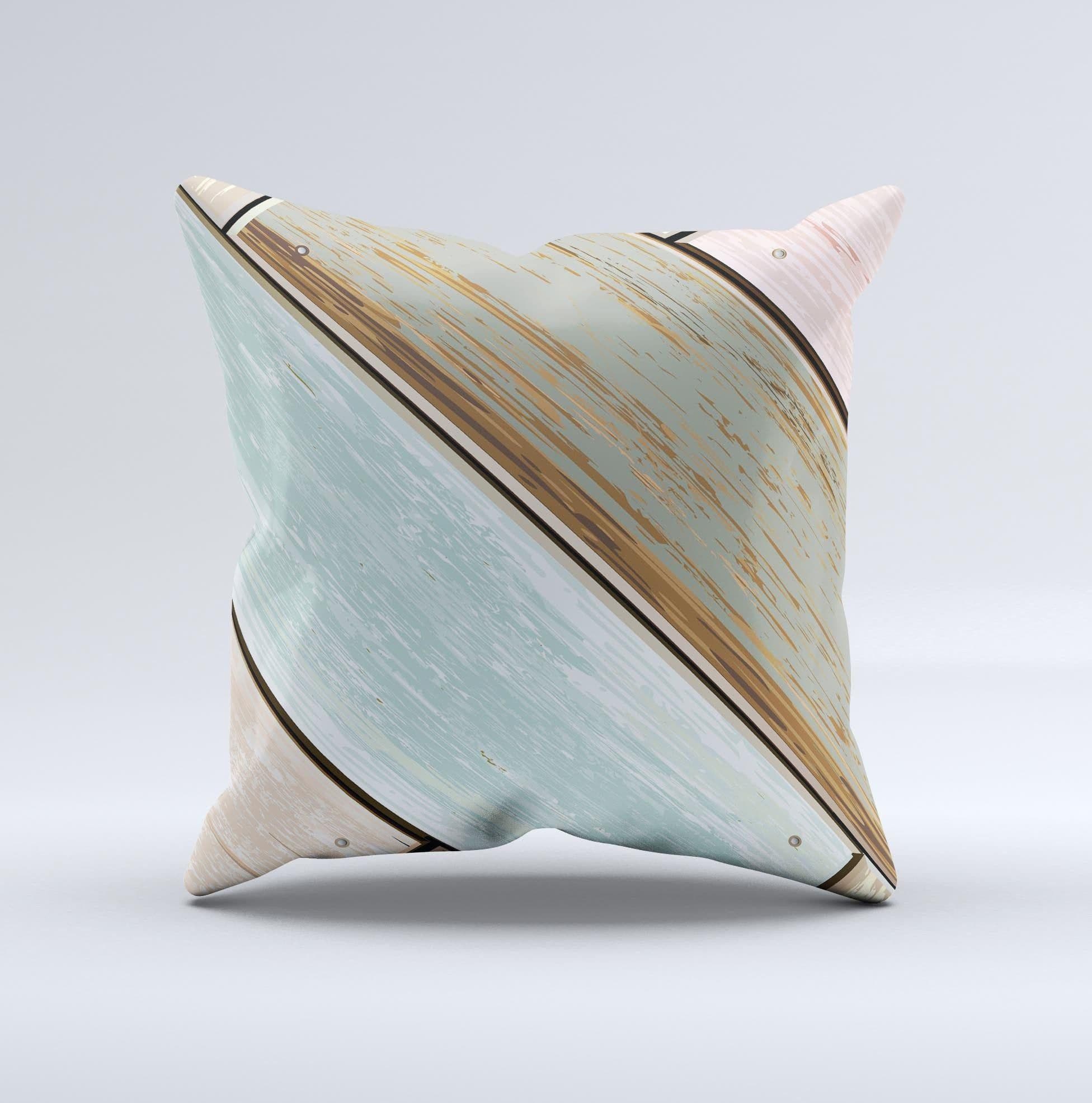 image-Zigzag Vintage Wood Planks ink-Fuzed Decorative Throw Pillow
