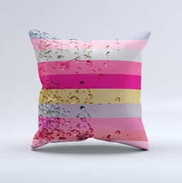 image-Pink Water Stripes Ink-Fuzed Decorative Throw Pillow