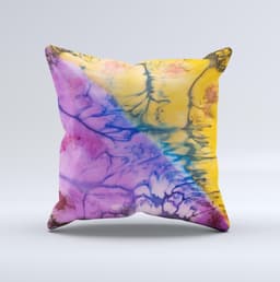 image-Vivid Colored Wet-Paint Mixture Ink-Fuzed Decorative Throw Pillow