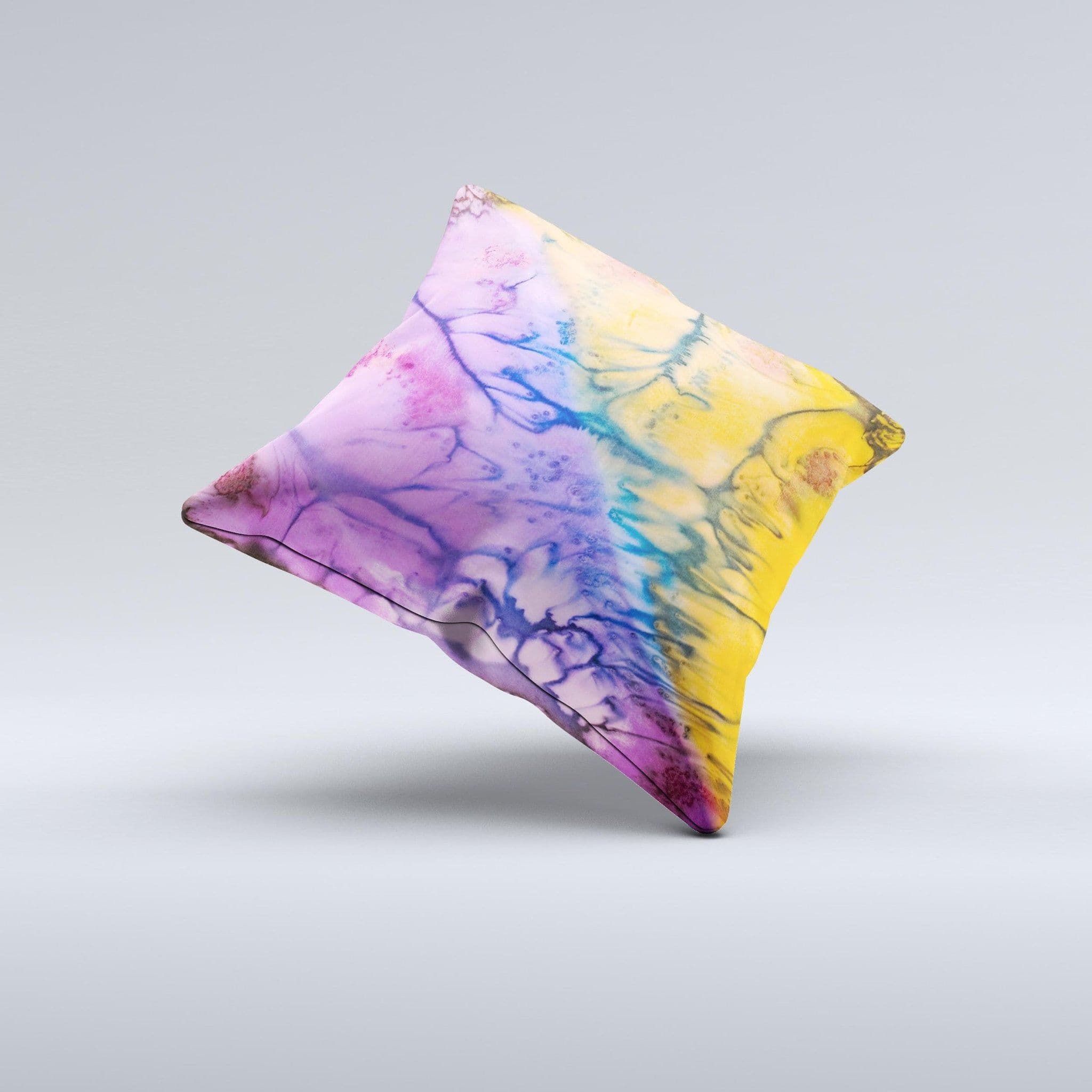 image-Vivid Colored Wet-Paint Mixture Ink-Fuzed Decorative Throw Pillow
