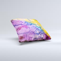 image-Vivid Colored Wet-Paint Mixture Ink-Fuzed Decorative Throw Pillow