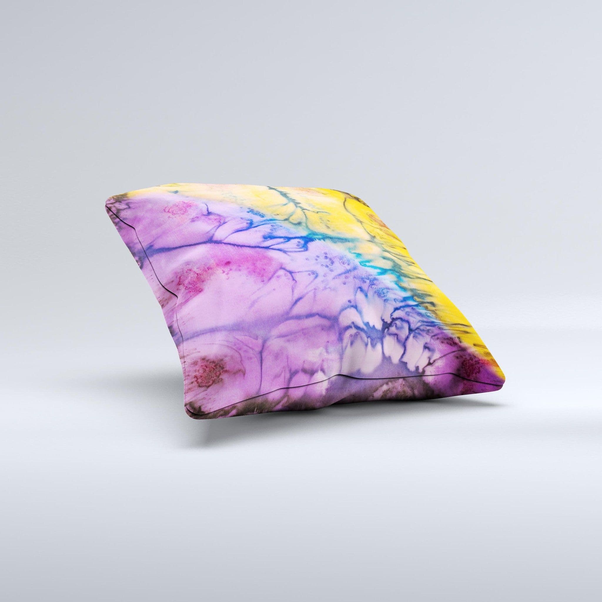 image-Vivid Colored Wet-Paint Mixture Ink-Fuzed Decorative Throw Pillow