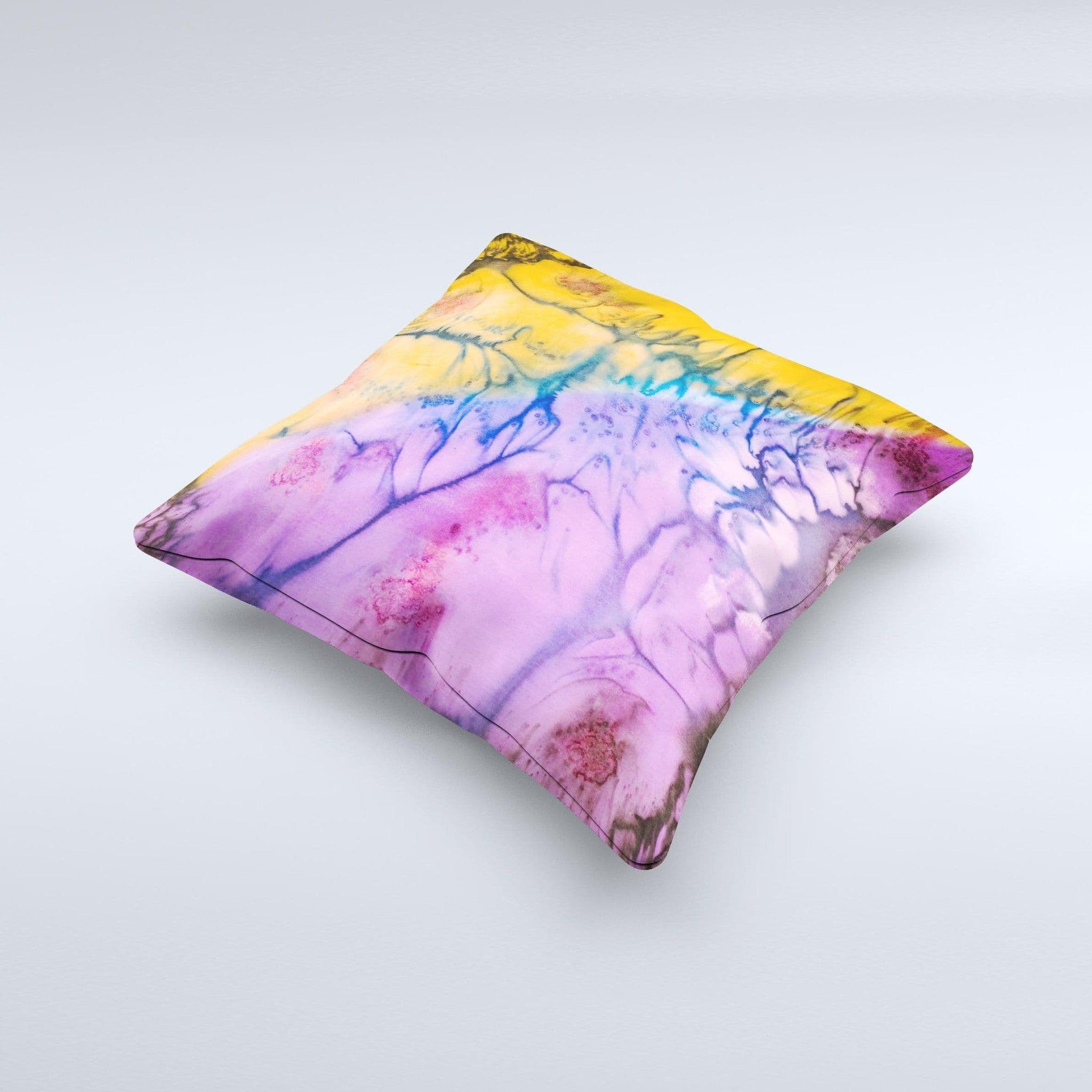 image-Vivid Colored Wet-Paint Mixture Ink-Fuzed Decorative Throw Pillow