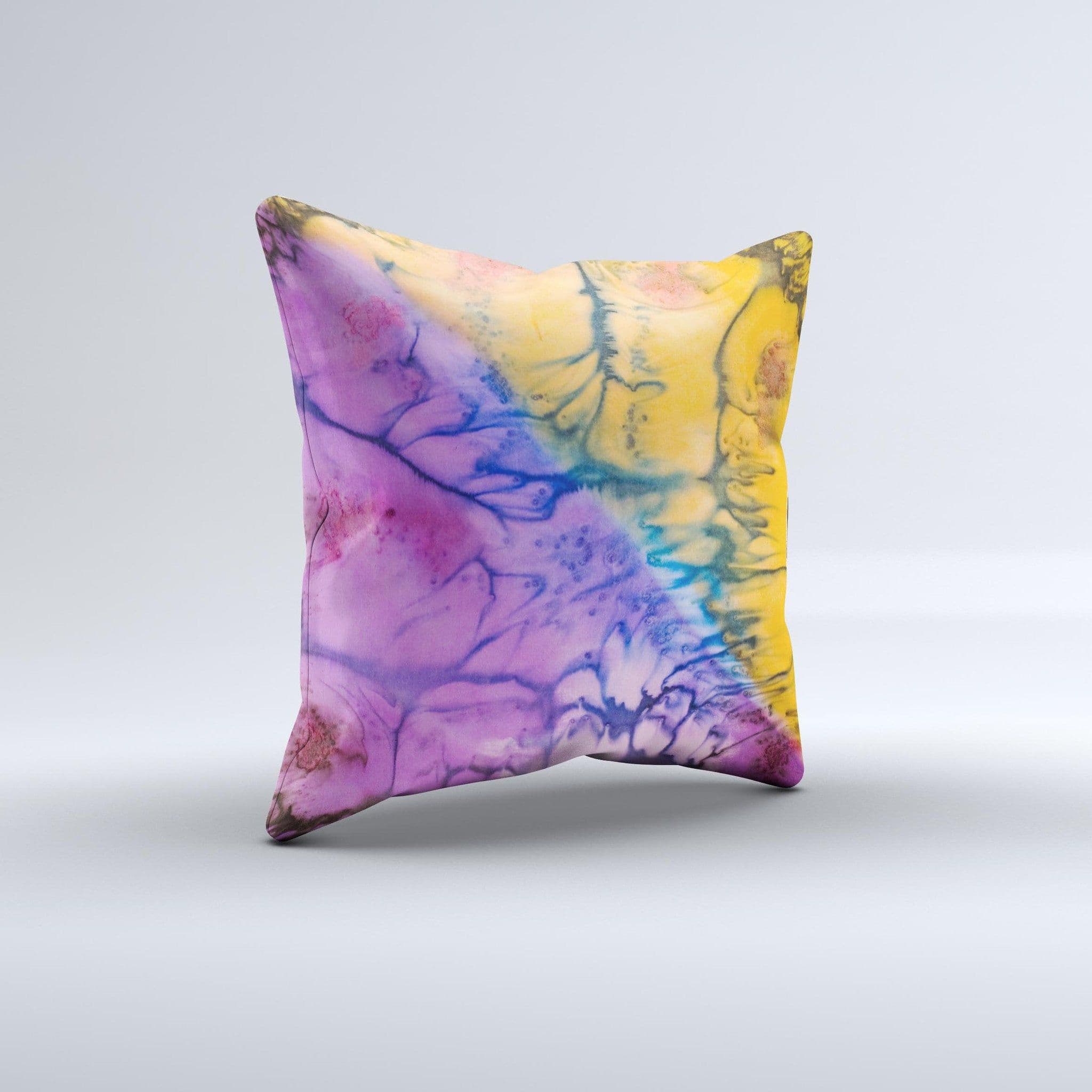 image-Vivid Colored Wet-Paint Mixture Ink-Fuzed Decorative Throw Pillow