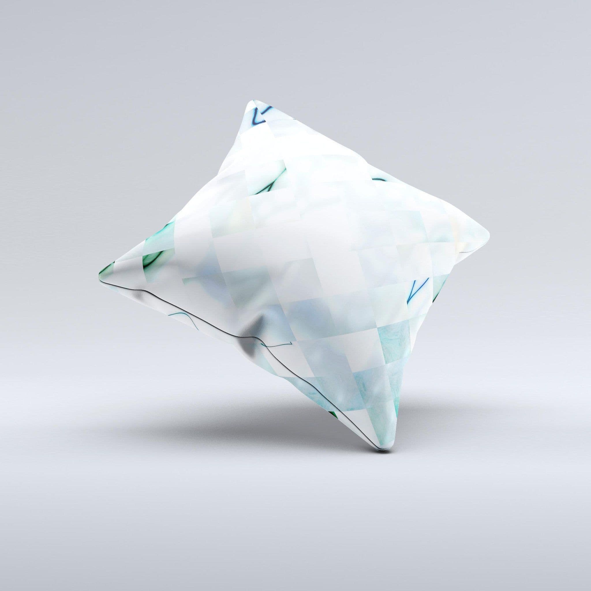 image-Bright Highlighted Tile Pattern ink-Fuzed Decorative Throw Pillow