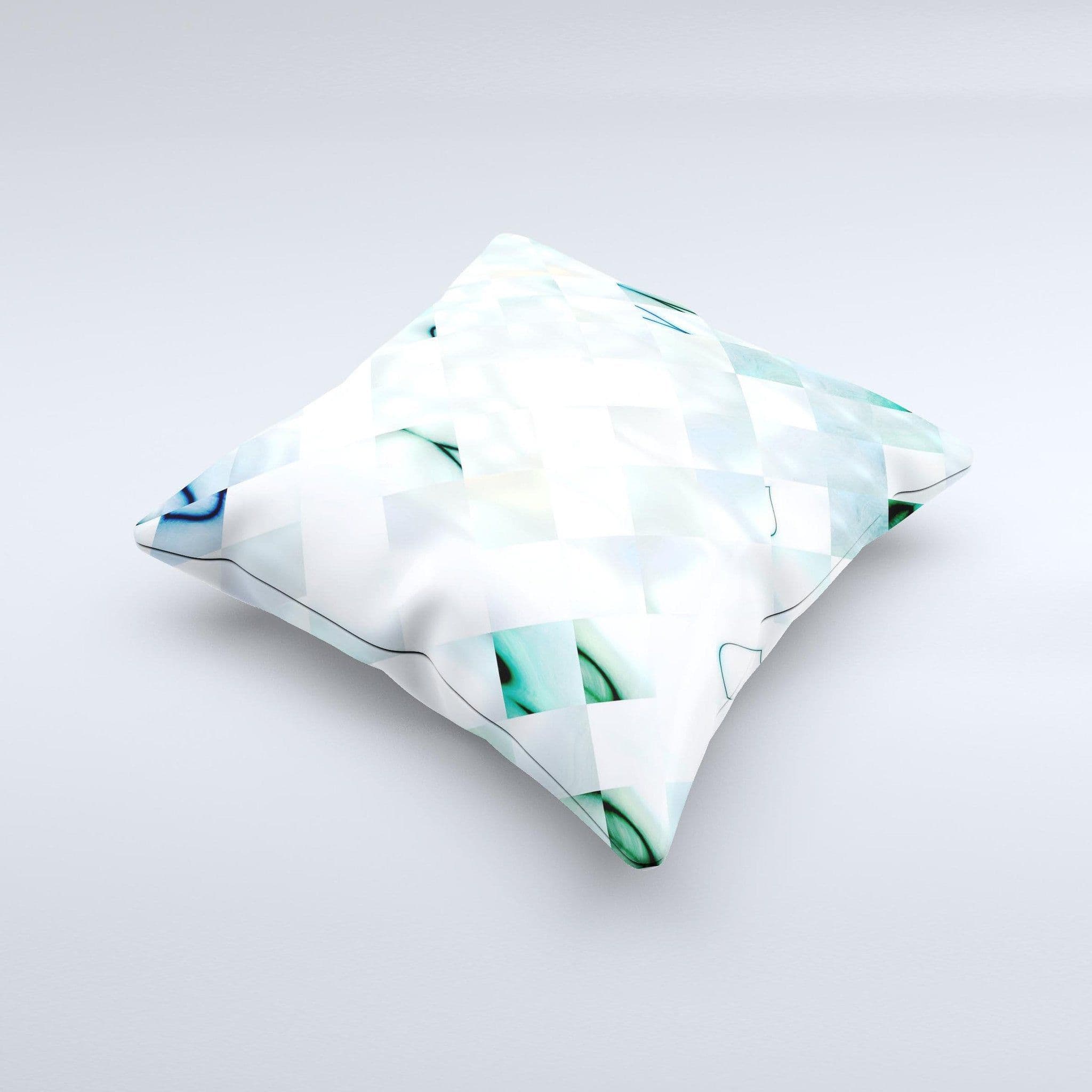 image-Bright Highlighted Tile Pattern ink-Fuzed Decorative Throw Pillow