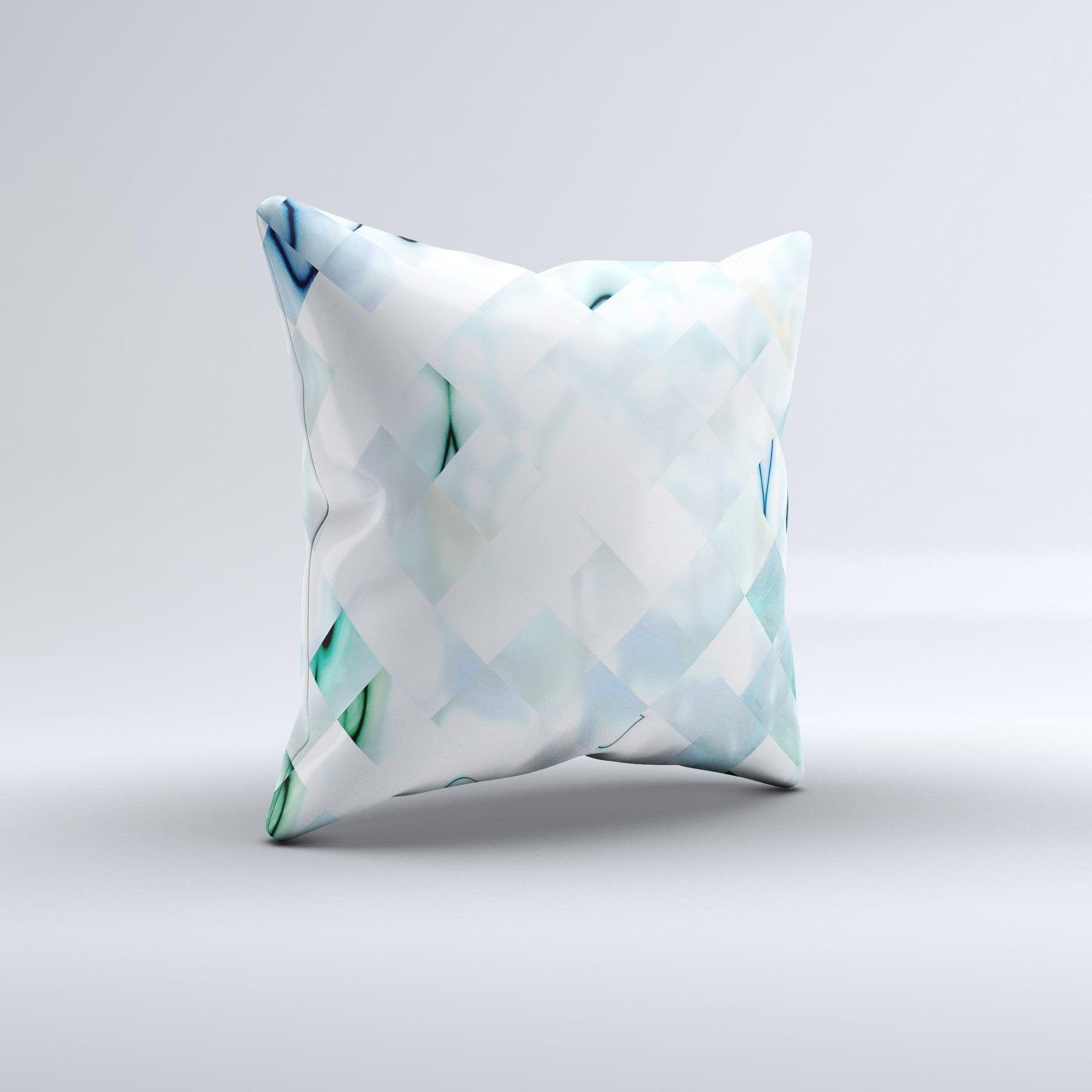 image-Bright Highlighted Tile Pattern ink-Fuzed Decorative Throw Pillow
