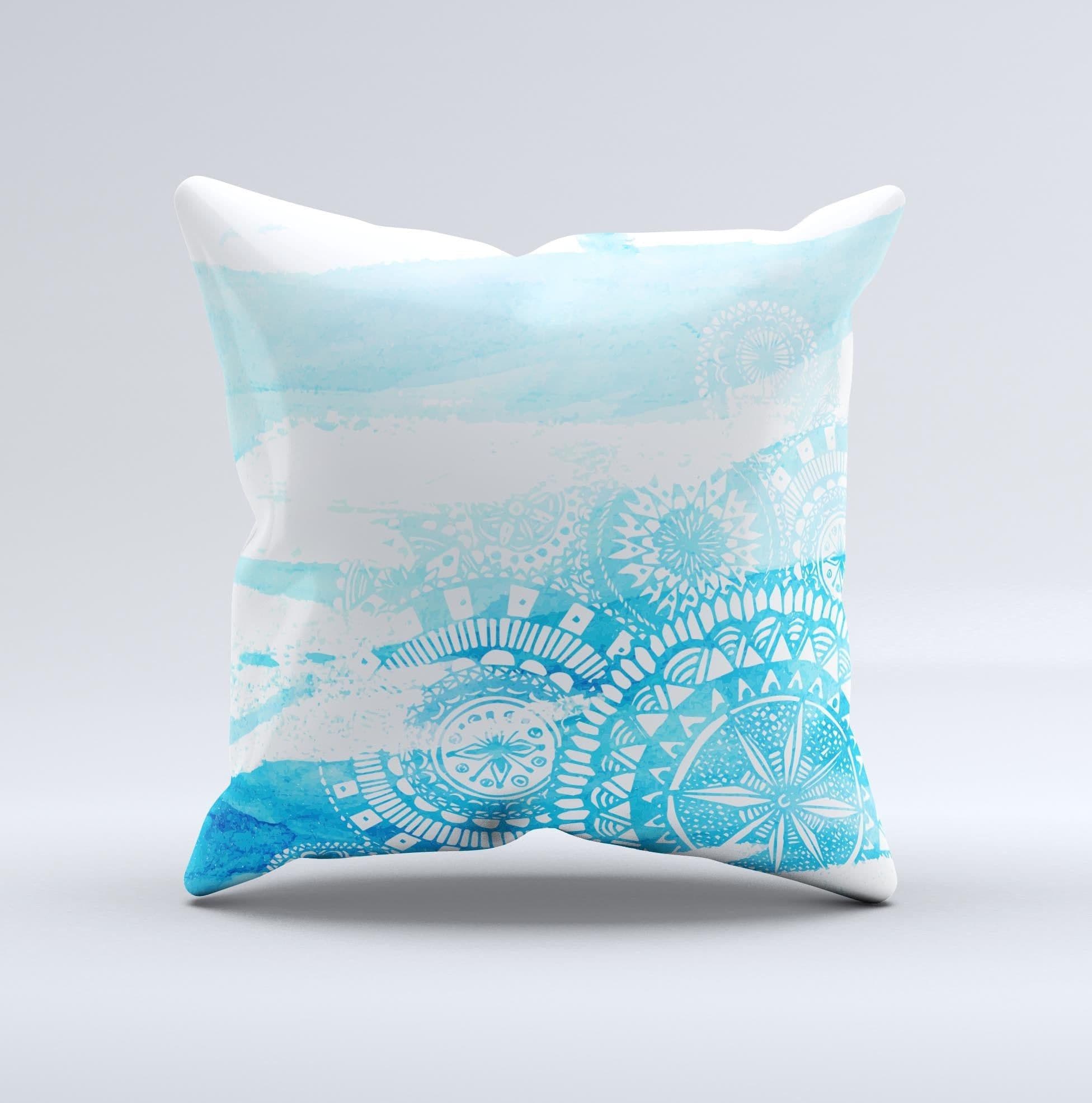 image-The Vivid Blue Abstract Washed ink-Fuzed Decorative Throw Pillow