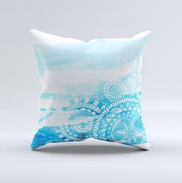 image-The Vivid Blue Abstract Washed ink-Fuzed Decorative Throw Pillow