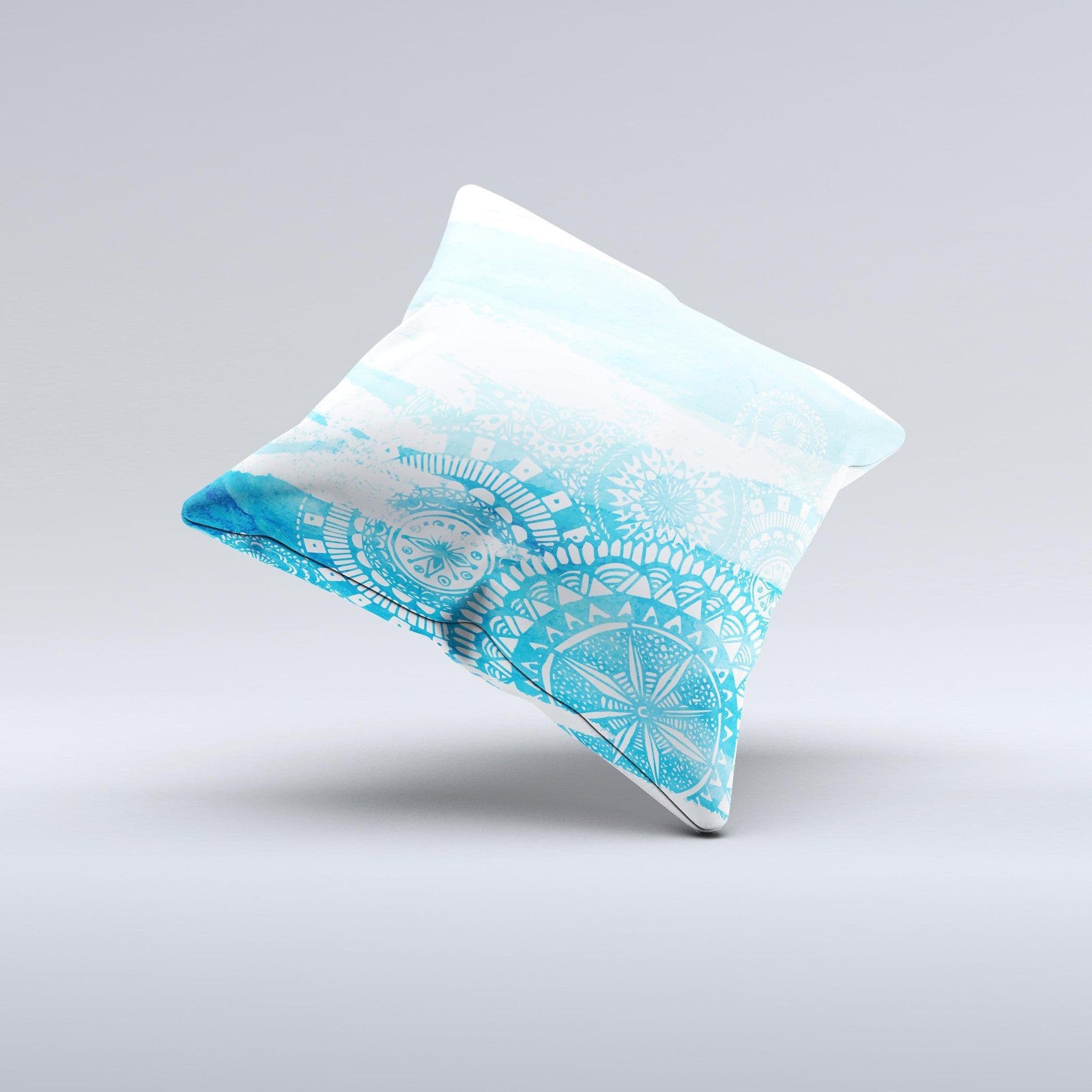 image-The Vivid Blue Abstract Washed ink-Fuzed Decorative Throw Pillow