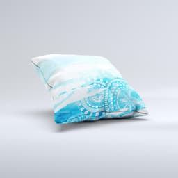 image-The Vivid Blue Abstract Washed ink-Fuzed Decorative Throw Pillow