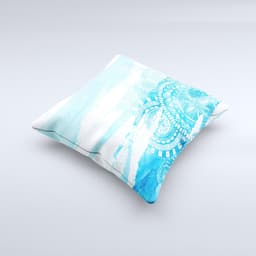 image-The Vivid Blue Abstract Washed ink-Fuzed Decorative Throw Pillow