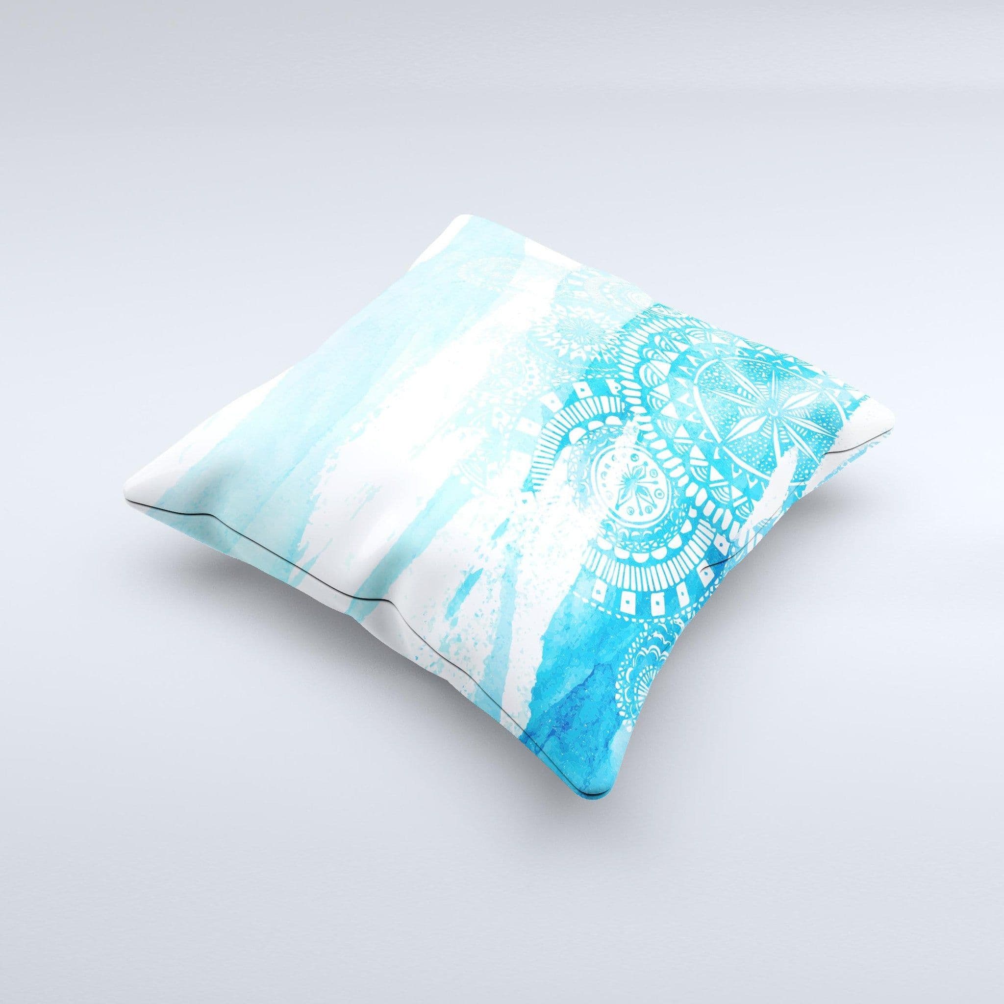 image-The Vivid Blue Abstract Washed ink-Fuzed Decorative Throw Pillow