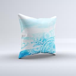 image-The Vivid Blue Abstract Washed ink-Fuzed Decorative Throw Pillow