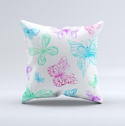 image-The Vivid Vector Butterflies ink-Fuzed Decorative Throw Pillow