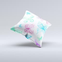 image-The Vivid Vector Butterflies ink-Fuzed Decorative Throw Pillow
