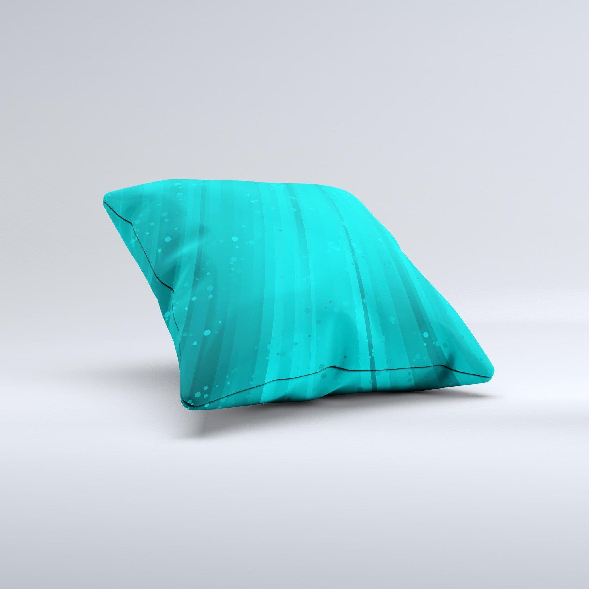 image-Glowing Teal Abstract Waves Ink-Fuzed Decorative Throw Pillow