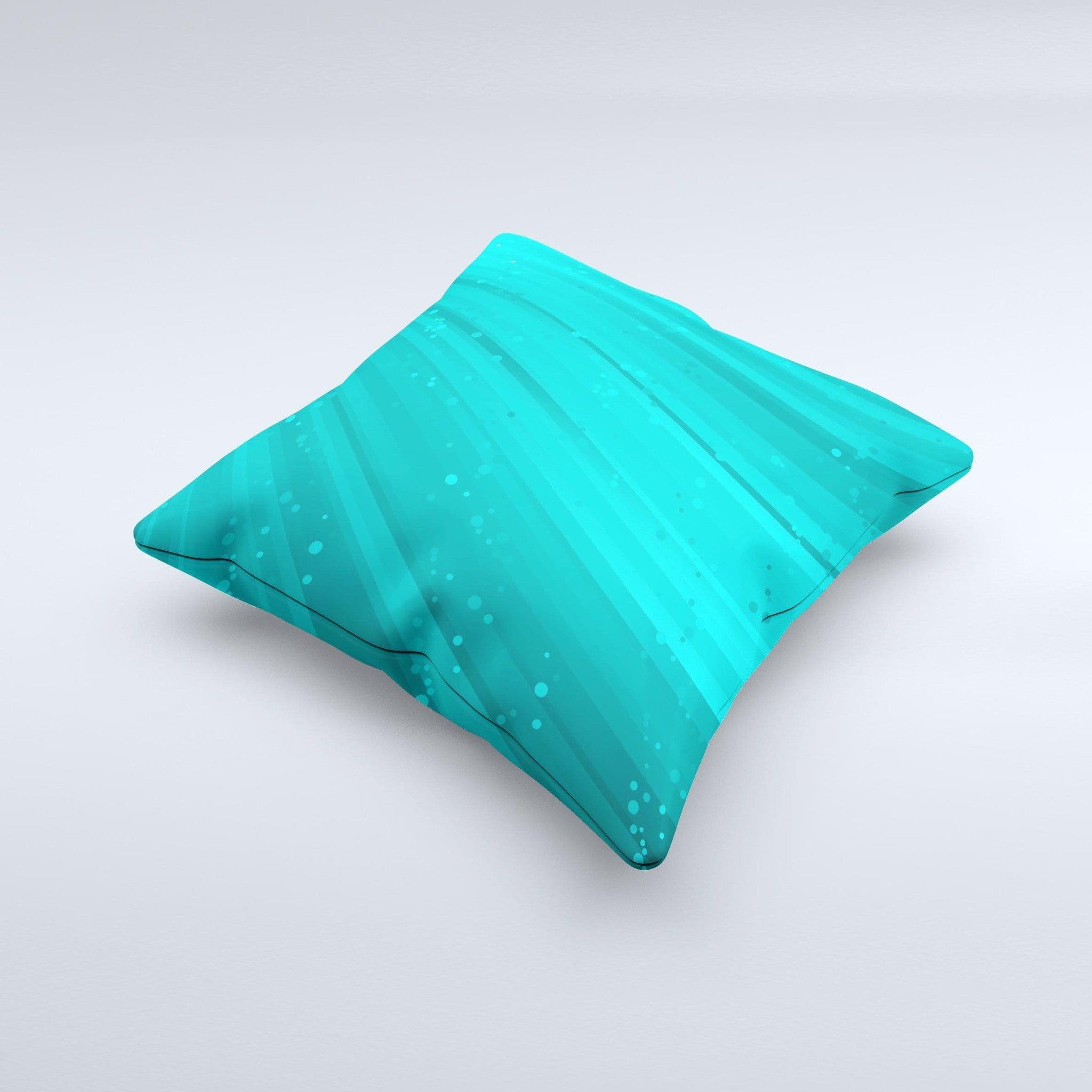 image-Glowing Teal Abstract Waves Ink-Fuzed Decorative Throw Pillow