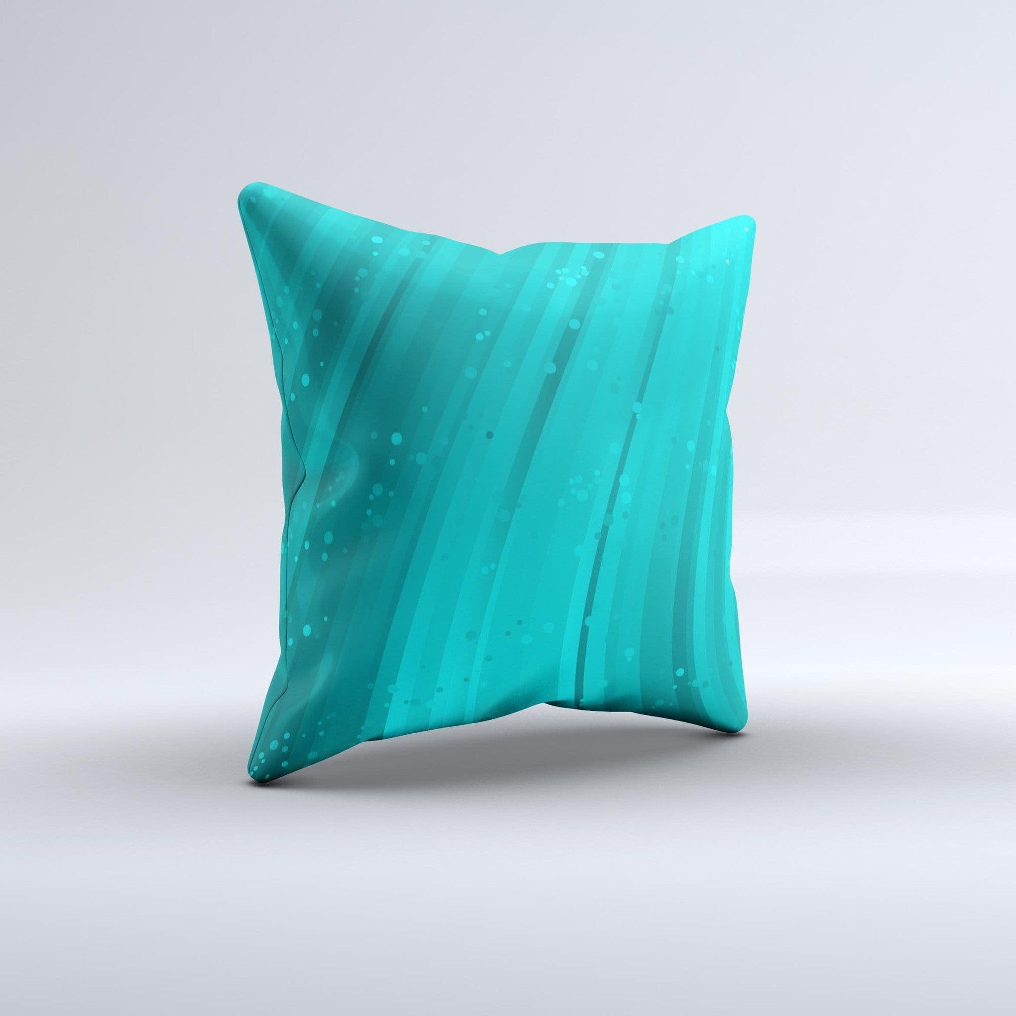 image-Glowing Teal Abstract Waves Ink-Fuzed Decorative Throw Pillow