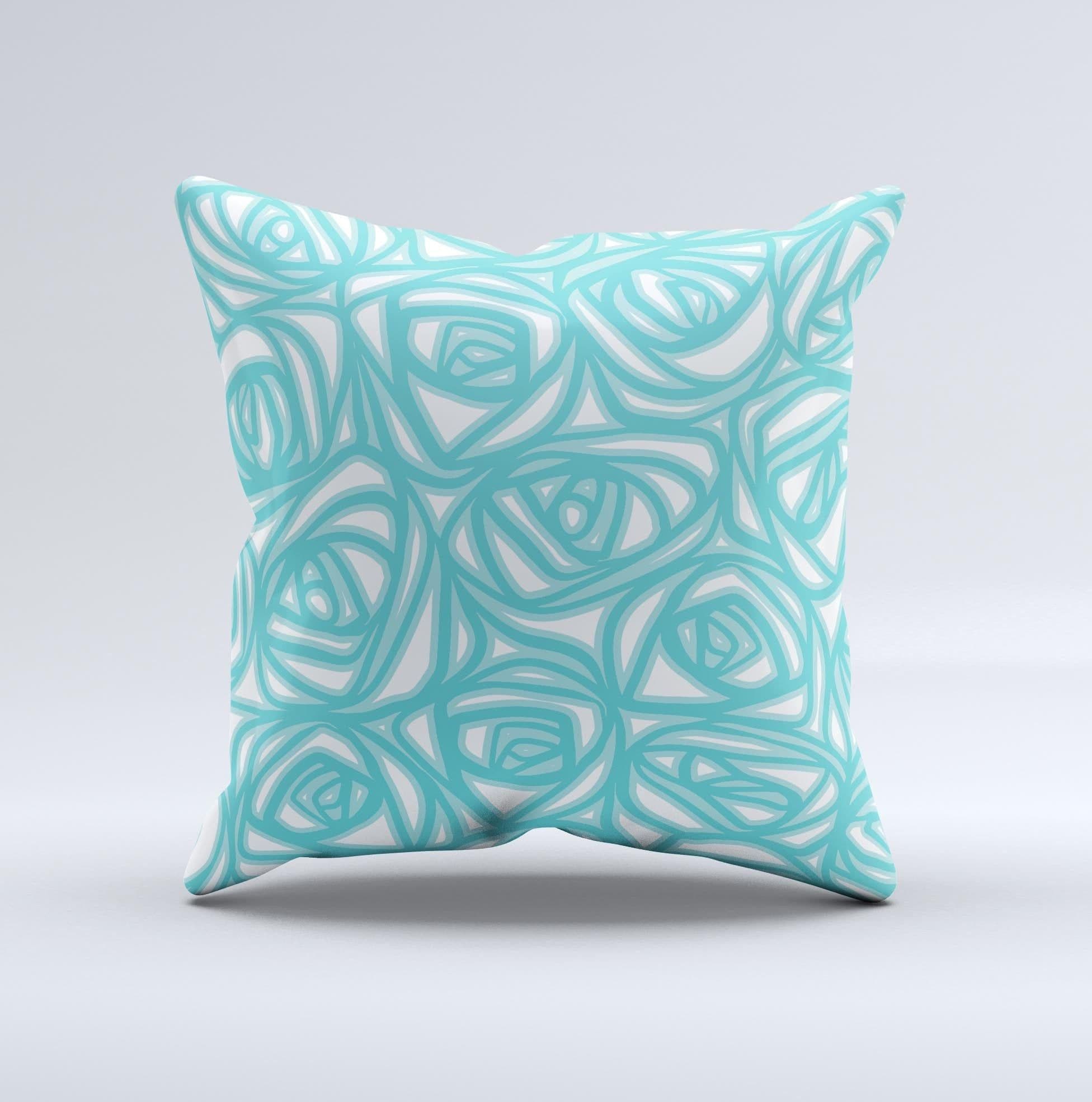 image-Vector Subtle Blues Pattern Ink-Fuzed Decorative Throw Pillow