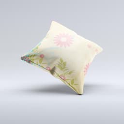 image-Vintage Golden Flowers Ink-Fuzed Decorative Throw Pillow