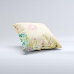 image-Vintage Golden Flowers Ink-Fuzed Decorative Throw Pillow