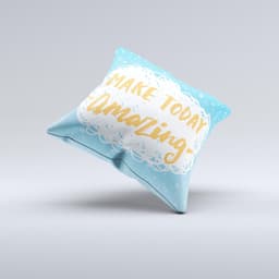 image-The Make Today Amazing Blue Fall ink-Fuzed Decorative Throw Pillow