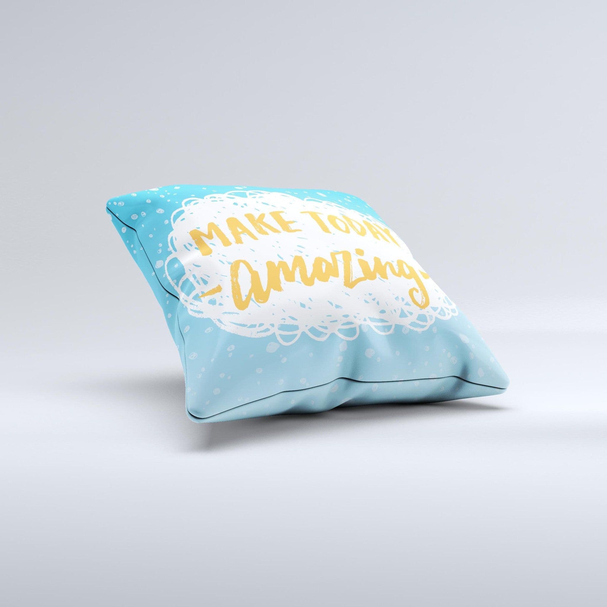 image-The Make Today Amazing Blue Fall ink-Fuzed Decorative Throw Pillow