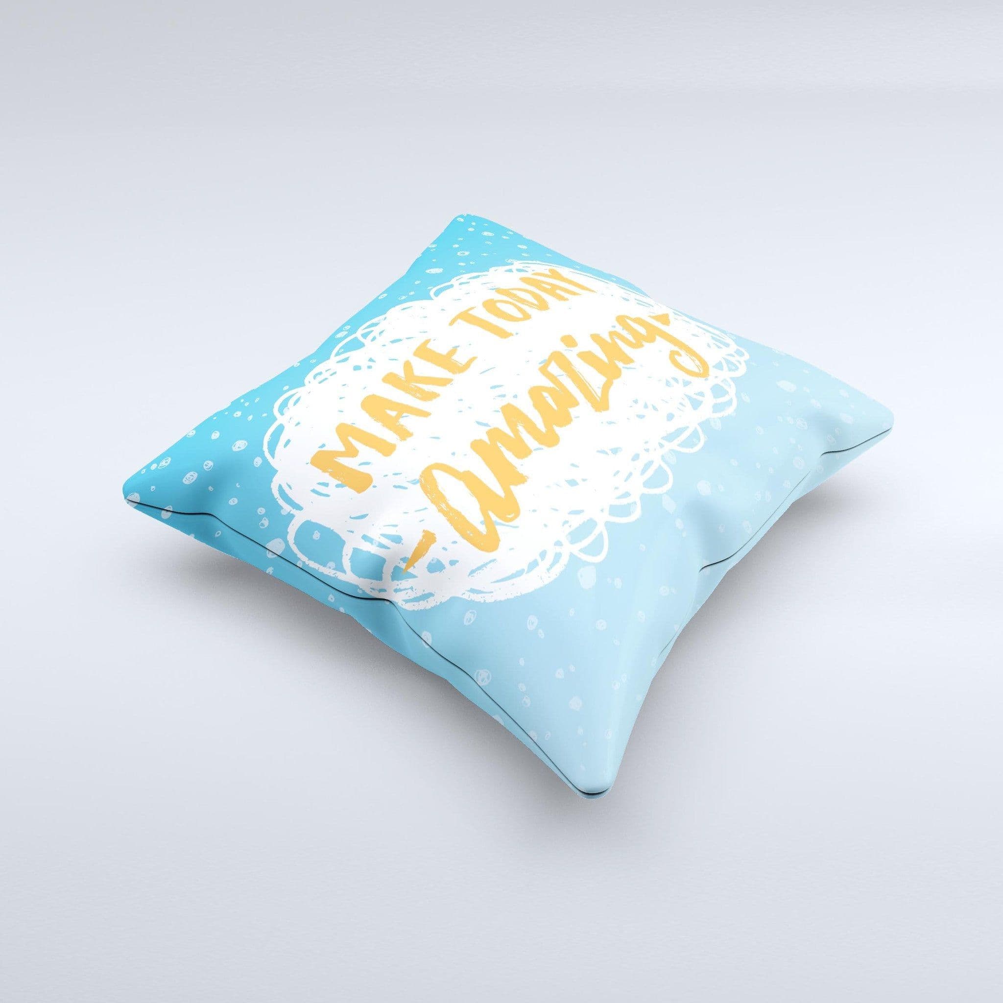 image-The Make Today Amazing Blue Fall ink-Fuzed Decorative Throw Pillow