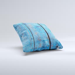 image-Worn Blue Paint on Wooden Planks ink-Fuzed Decorative Throw Pillow