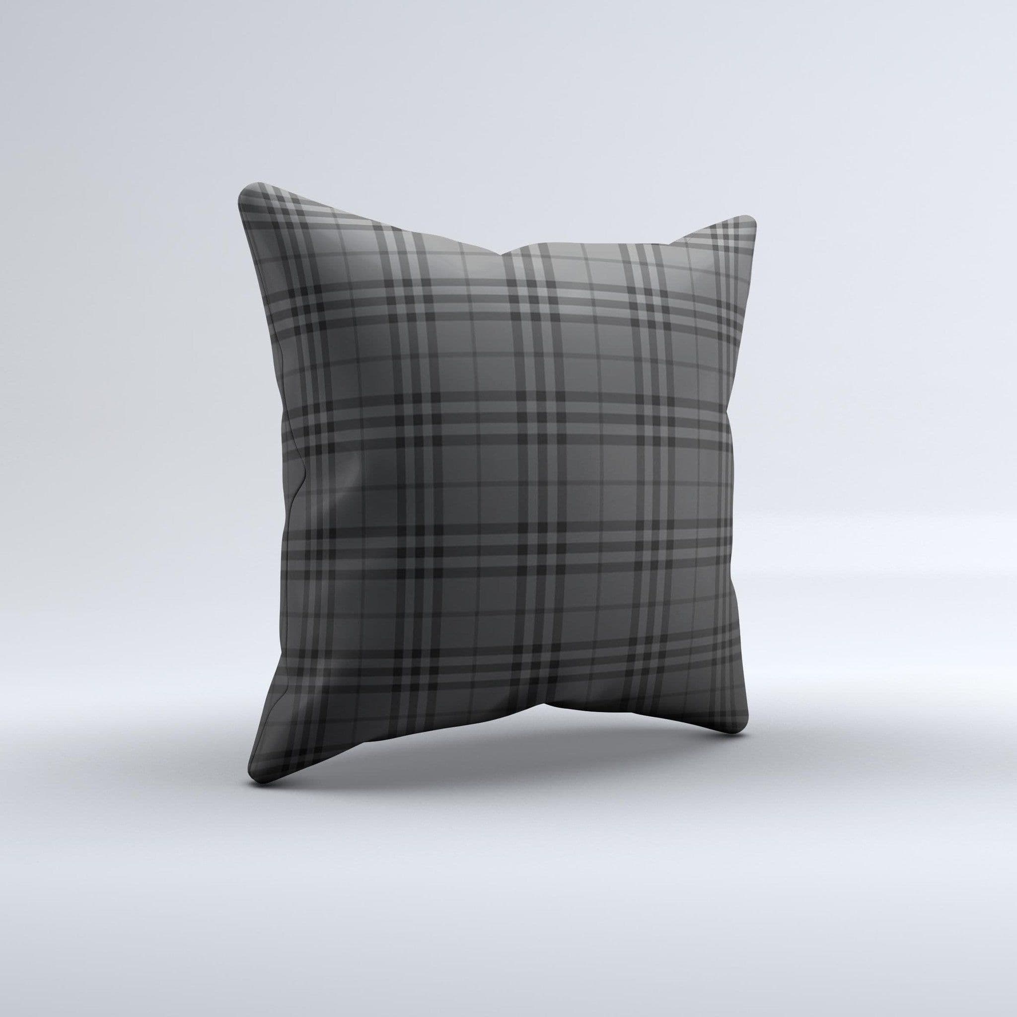 image-Black Luxury Plaid Ink-Fuzed Decorative Throw Pillow