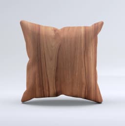 image-Smooth-Grained Wooden Plank Ink-Fuzed Decorative Throw Pillow