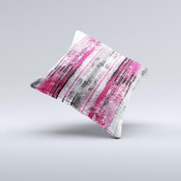 image-Vintage Worn Pink Paint Ink-Fuzed Decorative Throw Pillow