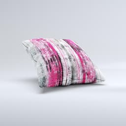 image-Vintage Worn Pink Paint Ink-Fuzed Decorative Throw Pillow