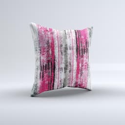 image-Vintage Worn Pink Paint Ink-Fuzed Decorative Throw Pillow