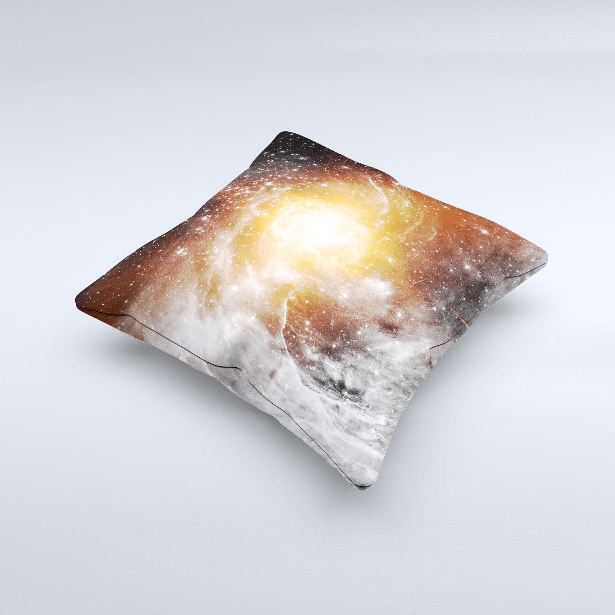 image-The Golden Space Swirl ink-Fuzed Decorative Throw Pillow