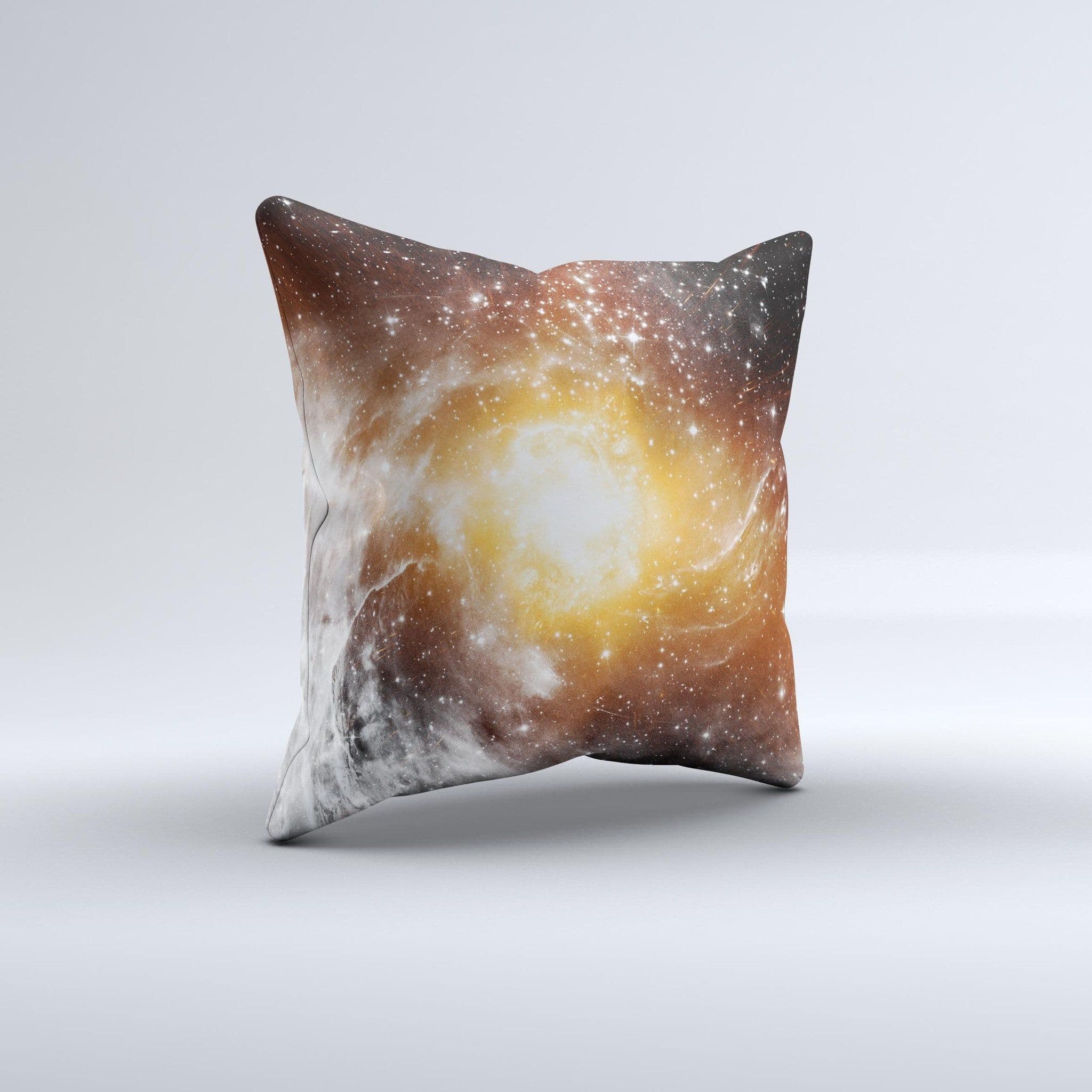 image-The Golden Space Swirl ink-Fuzed Decorative Throw Pillow