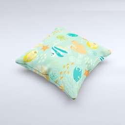 image-Colorful Bright Saltwater Fish ink-Fuzed Decorative Throw Pillow
