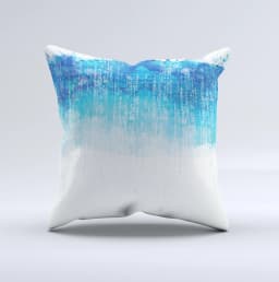 image-The Faded Blue Watercolor Strokes ink-Fuzed Decorative Throw Pillow