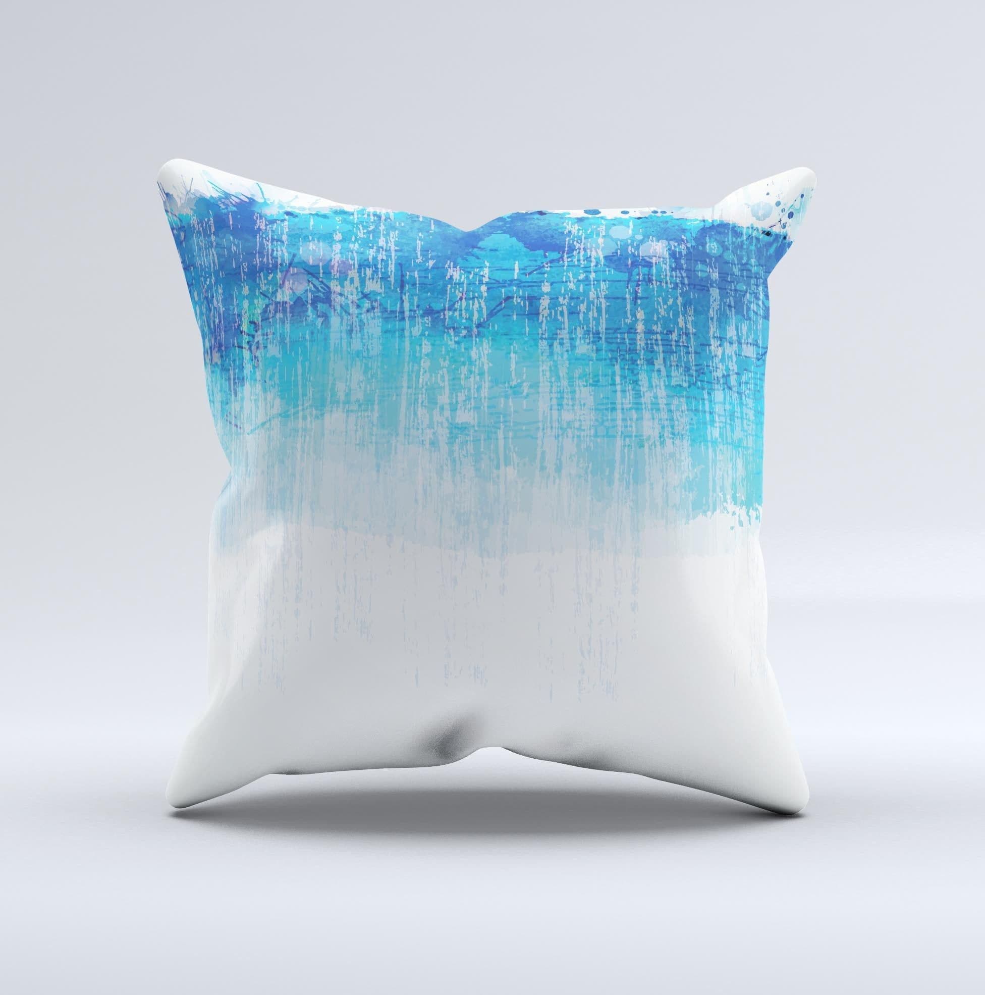 image-The Faded Blue Watercolor Strokes ink-Fuzed Decorative Throw Pillow