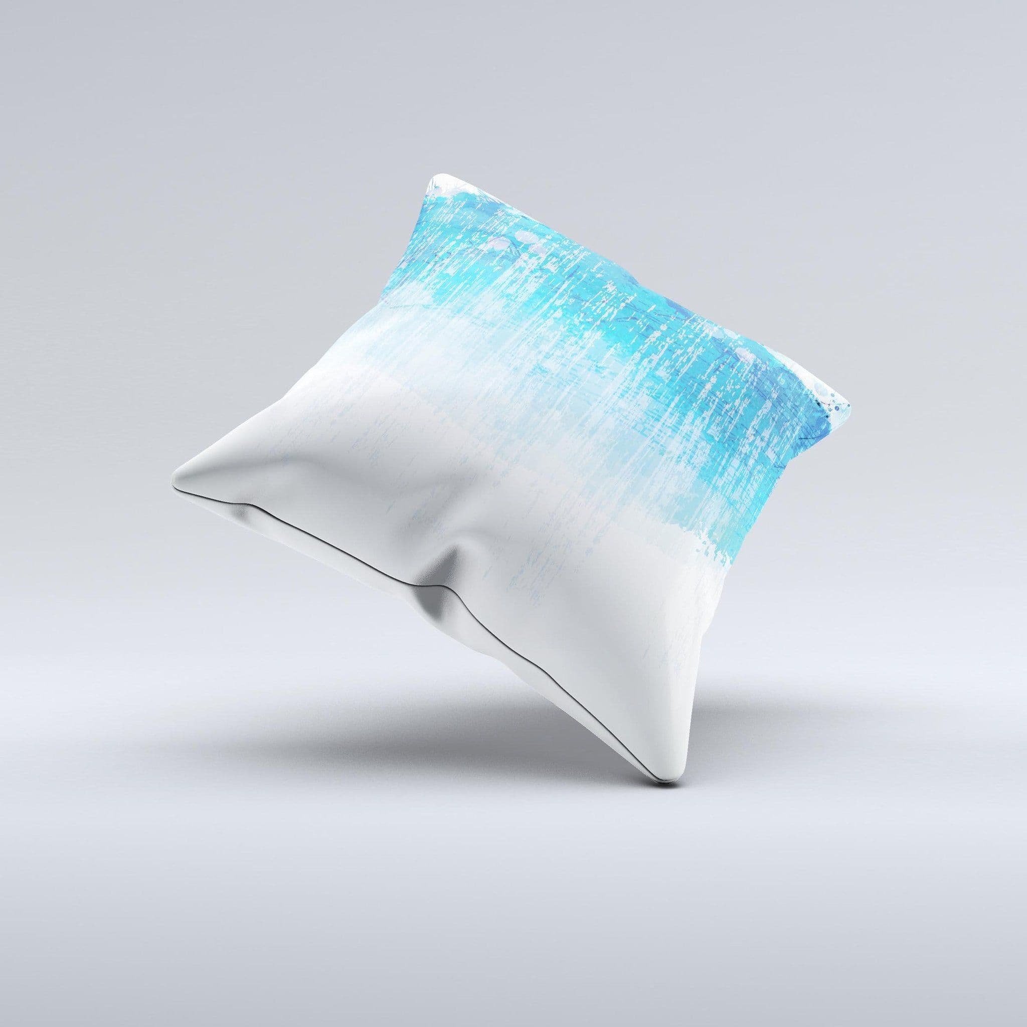 image-The Faded Blue Watercolor Strokes ink-Fuzed Decorative Throw Pillow