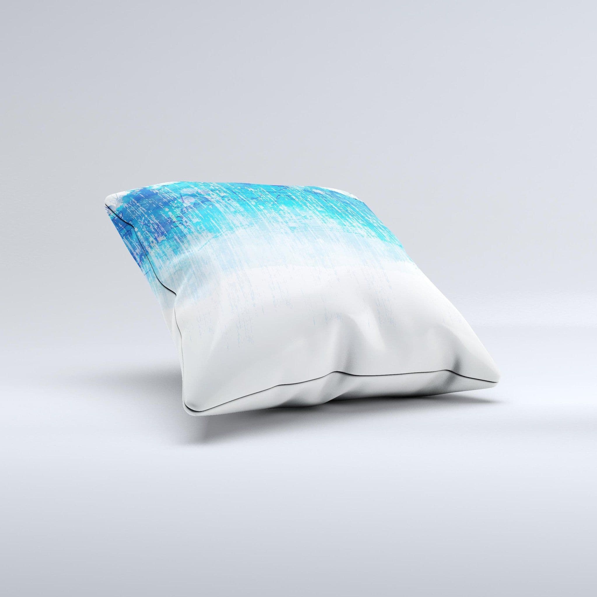 image-The Faded Blue Watercolor Strokes ink-Fuzed Decorative Throw Pillow