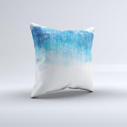 image-The Faded Blue Watercolor Strokes ink-Fuzed Decorative Throw Pillow