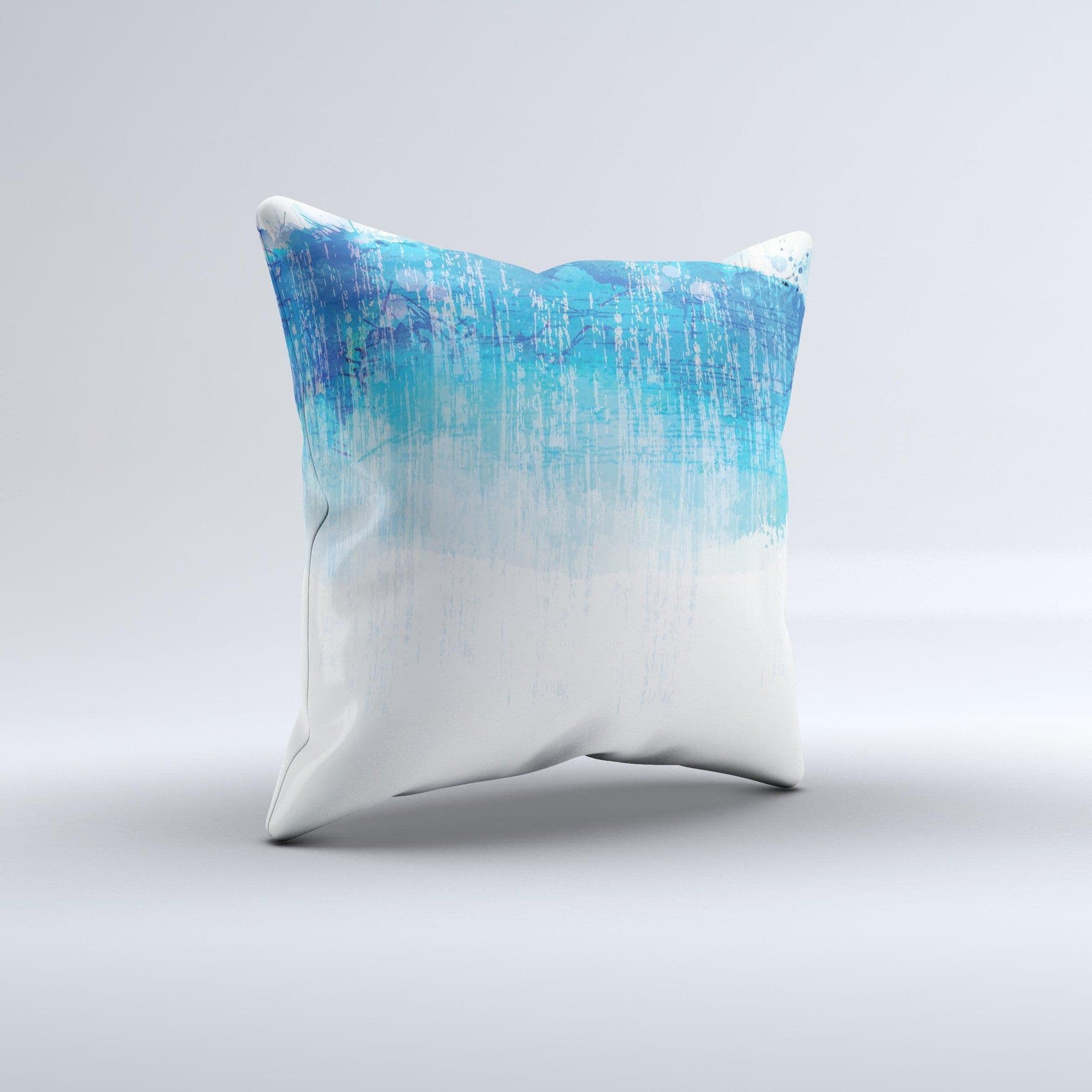 image-The Faded Blue Watercolor Strokes ink-Fuzed Decorative Throw Pillow