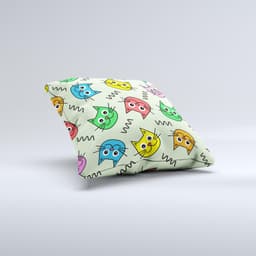 image-Colorful Cat iCons ink-Fuzed Decorative Throw Pillow