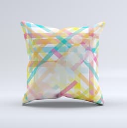 image-Colorful Abstract Plaid Intersect ink-Fuzed Decorative Throw Pillow