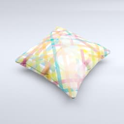 image-Colorful Abstract Plaid Intersect ink-Fuzed Decorative Throw Pillow