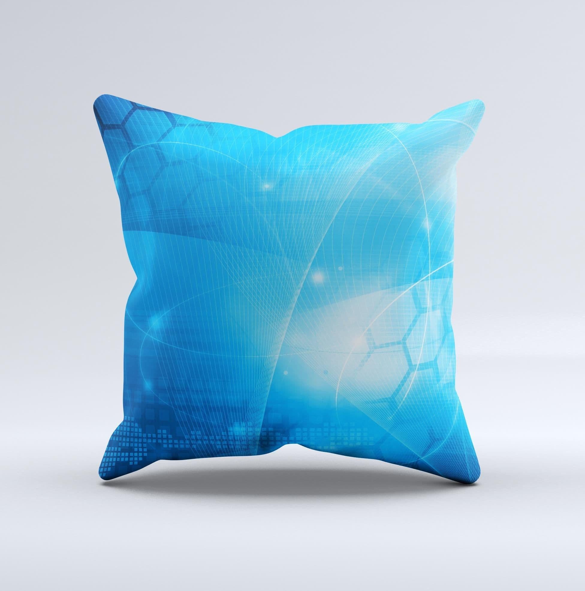 image-Vivid Blue Fantasy Surface ink-Fuzed Decorative Throw Pillow